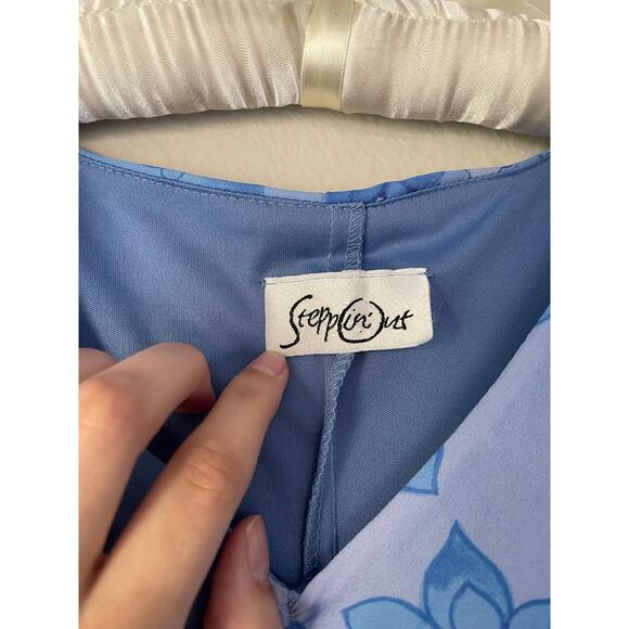 Vintage 90s Blue Floral Bias-Cut Dress – Steppin' Out - Picture 3 of 7